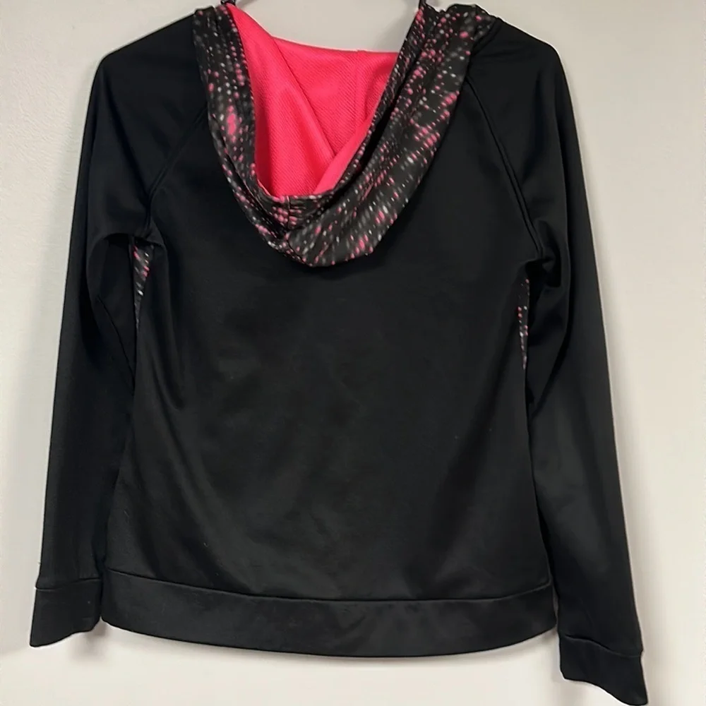 CHAMPION TEEN HOODED FULL ZIP JACKET LIGHTWEIGHT, BLACK & PINK, X L(14-16)